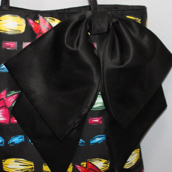 Brighton Take A Beau Big Bow Black Tote Shoulder Bag Purse - Picture 3 of 12